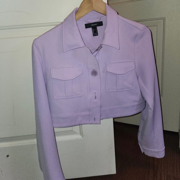 NWOT Forever 21 Purple Cropped Jacket – Lightweight Fall Layer, Back to School - Picture 1 of 11